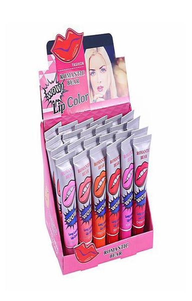 

lip gloss peeloff lasts for 24h no stain marine collagen lipstick balm plant romantic bear 6 colors makeup moisturizing lip m5849433