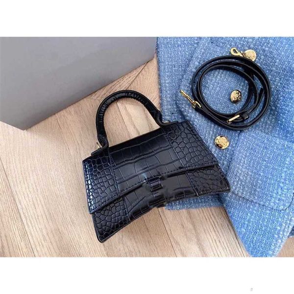 

bag mini designer fashion totes handbags hourglass women half moon evening cross body stone leather retro letter pendant luxury tote purse w
