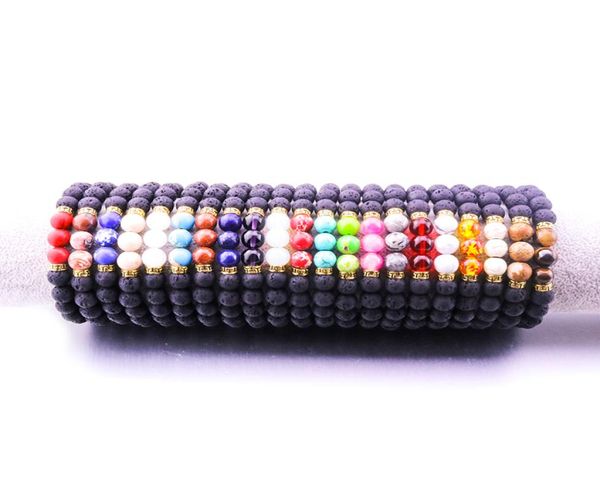 

20colors mixed 8mm black lava stone bracelet essential oil perfume diffuser bracelets for women1772280