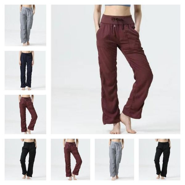 

lu-18 alignwomen's pants & capris loose workout dance studio waist sports for women casual gym yoga long wide leg pants trousers