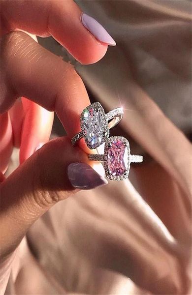 

classic brand new women fashion jewelry 925 sterling silver cushion shape multi gemstones cz diamond eternity women wedding bridal7062656, Slivery;golden