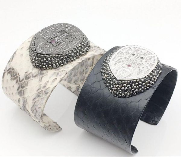 

vintage skin bangles with rhinestone lion women black white cuff lion bangles adjustable bracelets bangles gift2617649, Golden;silver