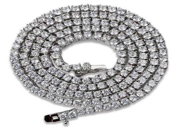 

hip hop gold chain 1 row round cut tennis necklace mens punk iced out rhinestone chain necklace micro inlaid cubic zircon choker5583580, Black