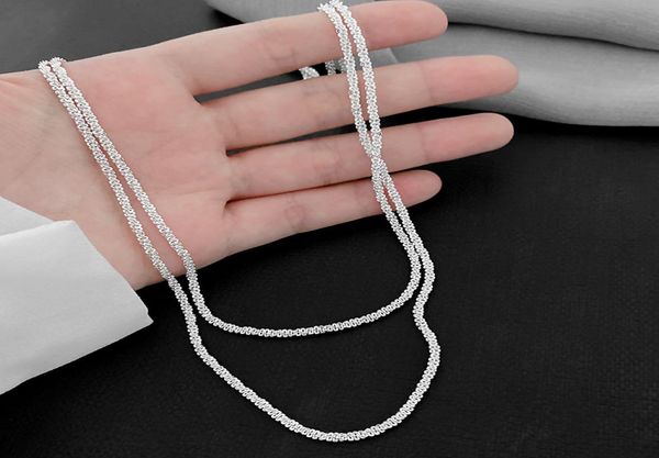 

popular 925 sterling silver plated cut rope chain necklace sparkling clavicle choker necklace for women fine jewelry wedding party6172152