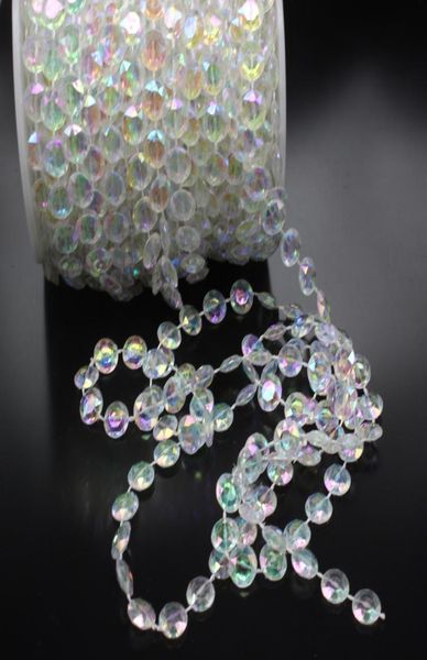 

99 ft length iridescent clear crystal beads garland the roll pack for christmas wedding festival decorations6112057, Black