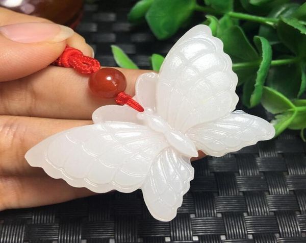 

new afghanistan white natural jade butterfly pendant wedding jewellery natural stone lovers pendant statue pendant bridesmaid orna3625814, Silver