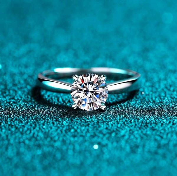 

ring luxury 925 silver excellent cut d color pass diamond test mossanite party6312444