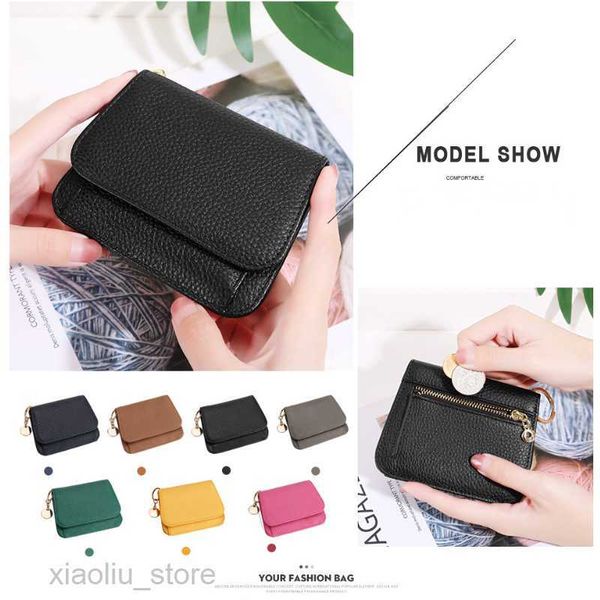 

money clips new small zipper coin wallet cute leather wallets for women luxury short leather coin purse card money bag gift for womenhkd2306, Black