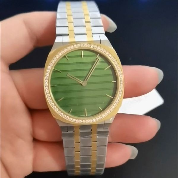 

luxury men's high-end quartz watch, stainless steel strap, business and leisure men's luminous waterproof, full function men', Slivery;brown