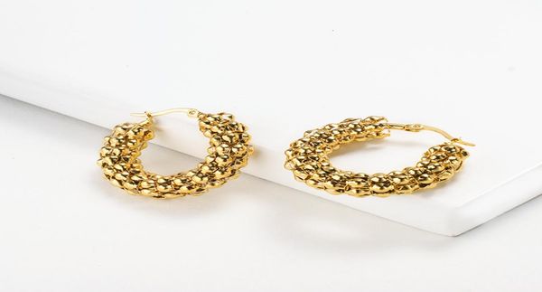 

designer jewellery women selling personality fashion stainless ring anti allergy simple titanium steel earrings2435734, Golden