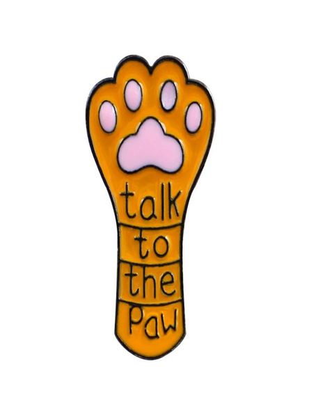 

talk to the paw orange enamel letter brooch pins for women mens jacket cloth backpack hat decor badge small size lapel pin cute br1397692, Gray