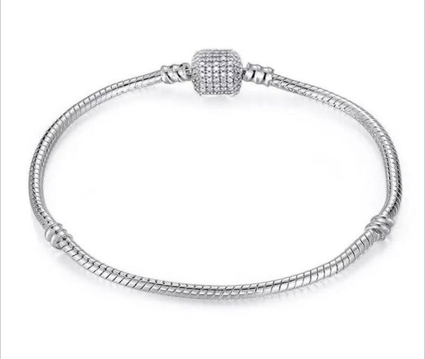 

chain fit european charm bead bangle bracelet jewelry gift for men women mix size 16cm-21cm wholesale3452211, Golden;silver