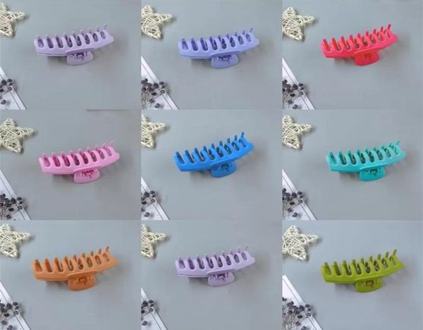 

solid color plastic hair clamps fashion big jaw clips ponytail nonslip hairs claw clip simplicity versatile1765559, Slivery;white