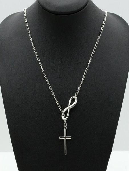 

fashion infinity cross pendant necklaces wedding party event 925 silver plated chain elegant jewelry for women ladies 30 pcs4214576