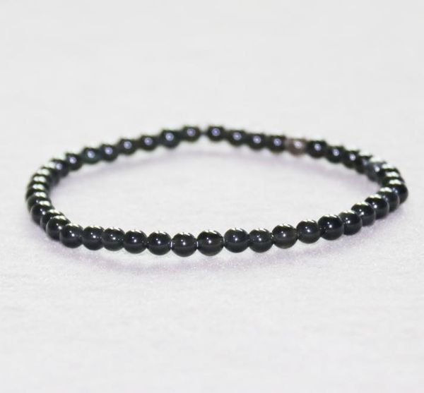 

mg0010 whole 4 mm a grade black tourmaline bracelet mini gemstone black bracelet womens energy protection jewelry6993385