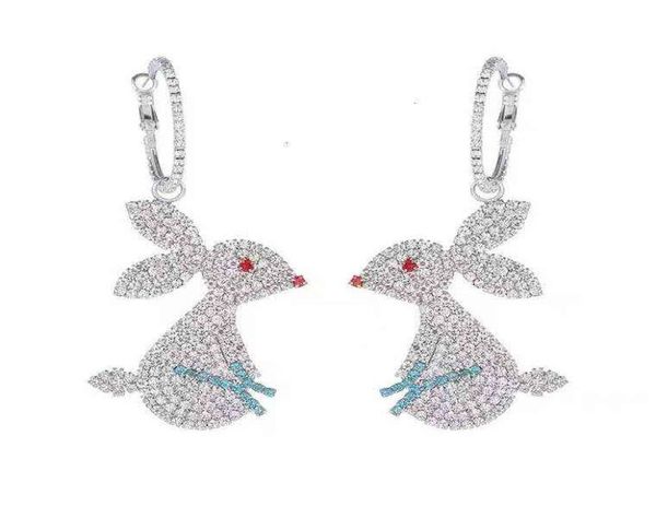 

you are my glory qiao jingjing dili geba same earrings lovely little rabbit diamond versatile earrings6597274, Golden