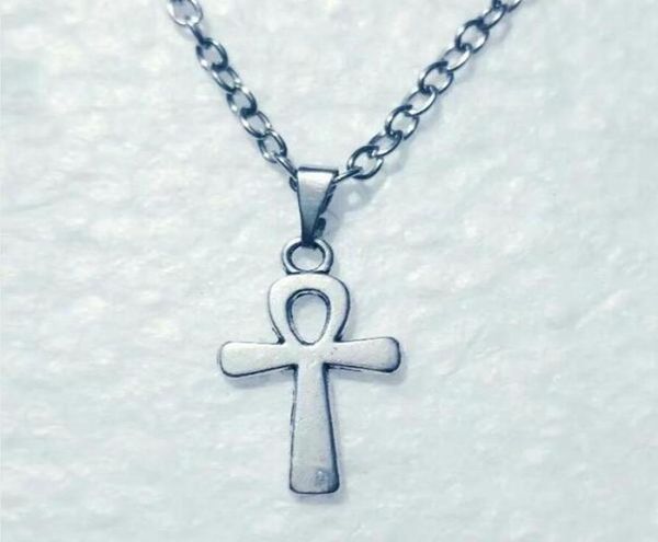 

fashion ankh cross charm necklace vintage silver egyptian pendant necklaces chain choker clavicle chain jewelry 5521476817