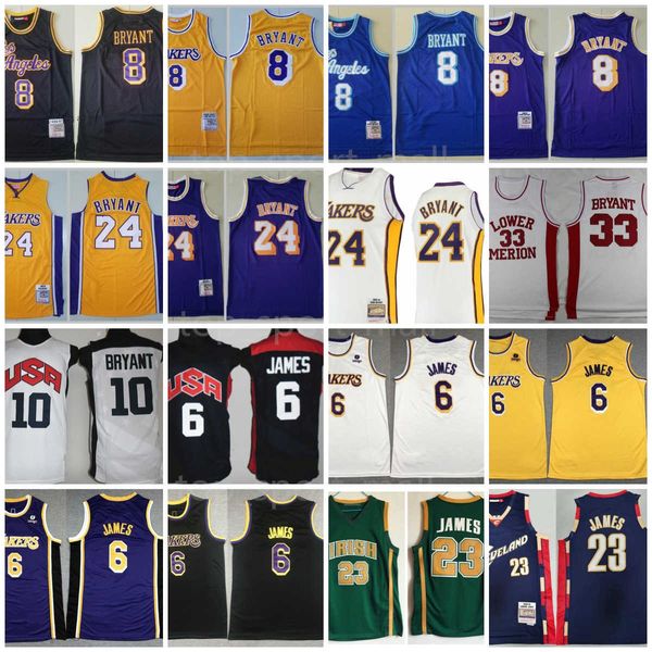 

mitchell and ness basketball bryant jerseys 8 24 lebron james 6 bean the black mamba 2001 2002 1996 1997 1999 stitch good team yellow blue p, Black;red