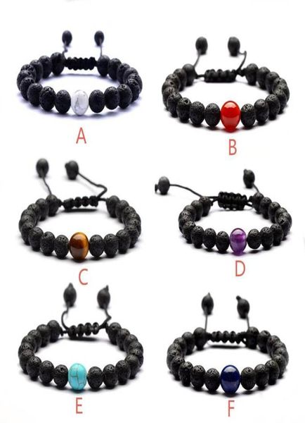 

8mm natural black lava stone turquoise tiger039s eye woven bracelet stone aromatherapy essential oil diffuser bracelet1372424, Golden;silver