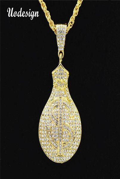 

uodesign hip hop gold color iced out bling us dollars purse pendants necklaces for men jewelry1962689, Silver