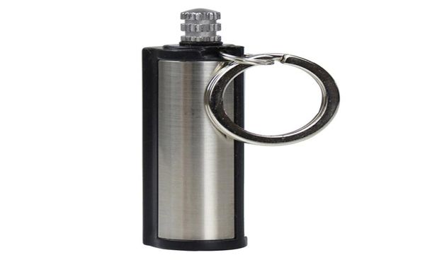 

portable lighter keychain accessory waterproof durable alloy metal flint fire matches bottle keychain kitchen tools keychain7116775, Silver