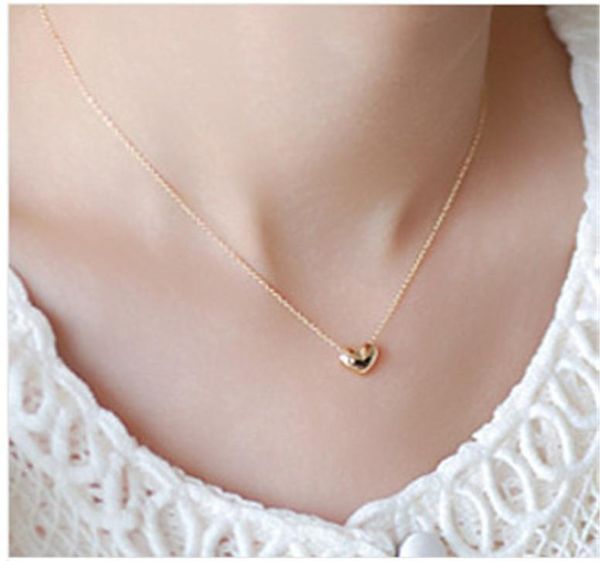 

new design simple fashion jewelry women short accessories elegant lovely gold heart shaped pendant necklace girl gift t1186592316, Silver