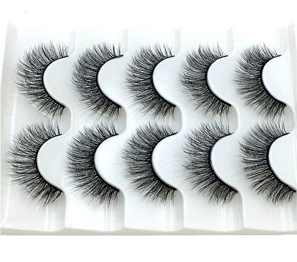 

2020 new 5 pairs 100 real mink eyelashes 3d natural false eyelashes mink lashes soft eyelash extension makeup kit cilios mix 0193618618
