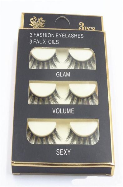 

natural handmade black false eyelashes fashion makeup fake eyelashes cross messy soft 3d eye lashes 3pairsset dhl8454137