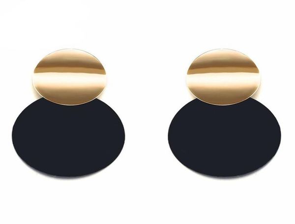 

trendy black round metal earring for women gold shiny smooth long drop earrings 2019 fashion statement jewelry pendientes bijoux7082917, Silver
