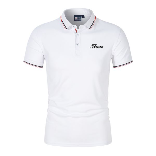 

men's polos fashion sports men's golf polo shirt casual loose button polo collar short sleeve golf jersey 230627, White;black