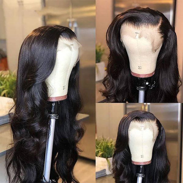 

new product 28 inch body wave lace front wig 13x4 lace frontal wig 4x4 closure wig hd lace frontal human hair for women 180% remy, Black;brown