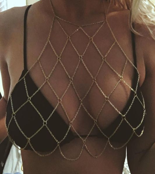 

bikini body chain harness bohemian jewelry breast bra maxi necklace women accessories bijoux femme2007753, Silver