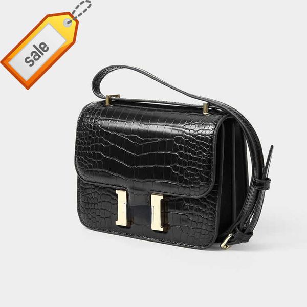 

brand designer handbag shoulder bags crossbody bags tote leather h-button for women fashion stewardess one shoulders messenger bag factory d