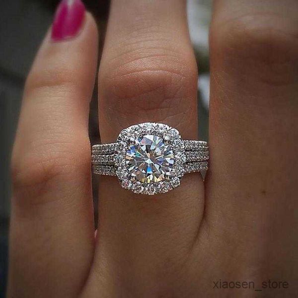

wedding rings wedding rings women luxury with dazzling round temperament female eternity ring trendy jewelry r230627, Slivery;golden