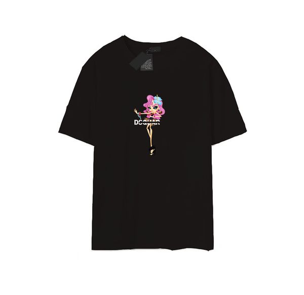 

2023 summer men's and women's fashion and leisure brand temperament joker soft cartoon letter printed t-shirt size xs - 4xl # ljs4, White;black