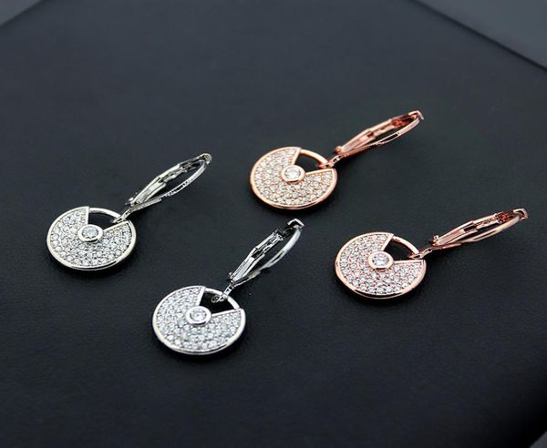 

new stainless steel earrings rose white stud earrings for fashion people and couples gift come with dust bags and box1201735, Golden;silver