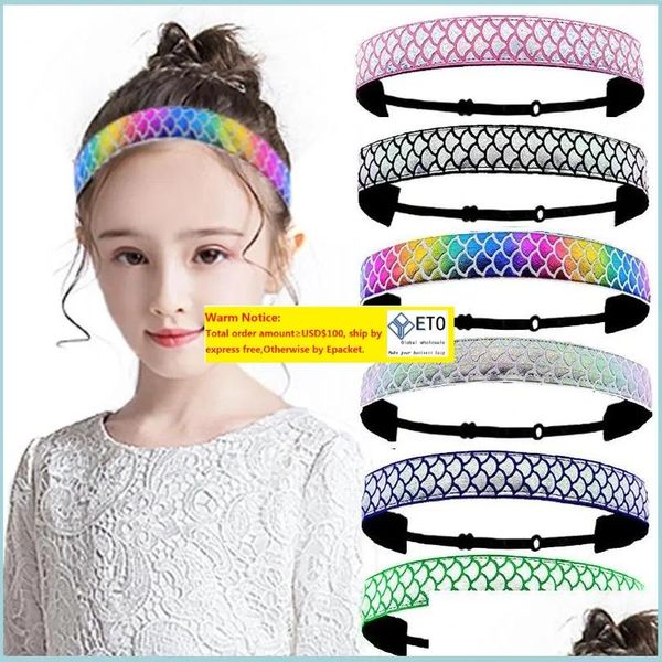 

headbands lady yoga headbands adjusted mermaid fish scales belt ripple toddler women headwear scarf accessories elastic a dhgirlsshop dhf9g, Silver