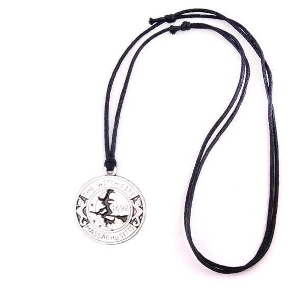 

witch pendant magic amulet m witch 1692 moon cat broom charm necklace jewelry trade assurance service8881998, Silver