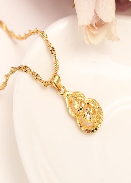 

dubai real 24k yellow fine solid gold gf women pendant necklace gold color jewelry fortune gourd party wedding gifts3704955, Silver