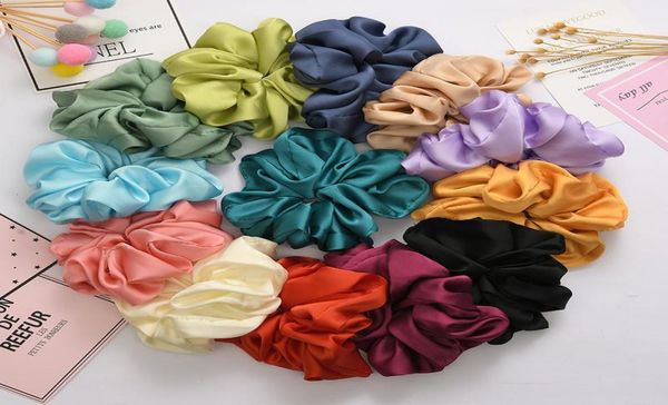 

new large fashion scrunchies ponytail soft hair accessories for women girls vintage big popular elastic hairband headband5693337, Pink