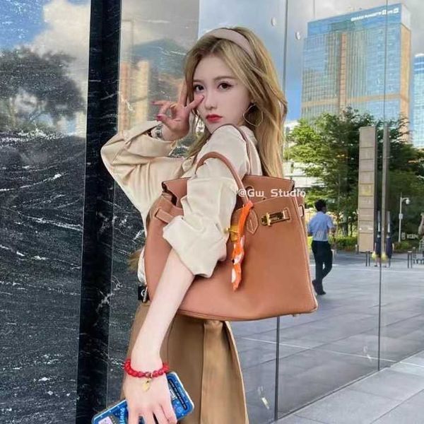 

lady's handbag h home bird kin star's same bird kin 30 bag female high grade real leather bag large capacity one shoulder handbag