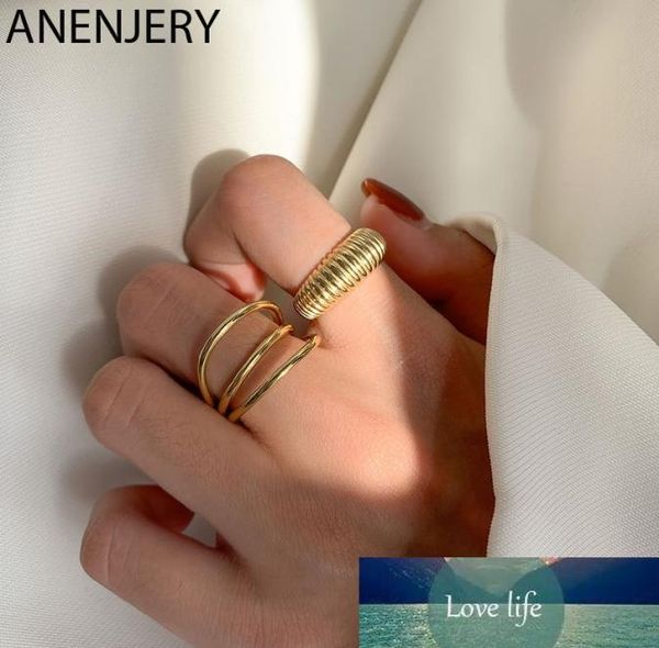 

gold color geometric open index finger ring for women men mutillayer lines rings party jewelry gifts whole sr9255156375, Silver