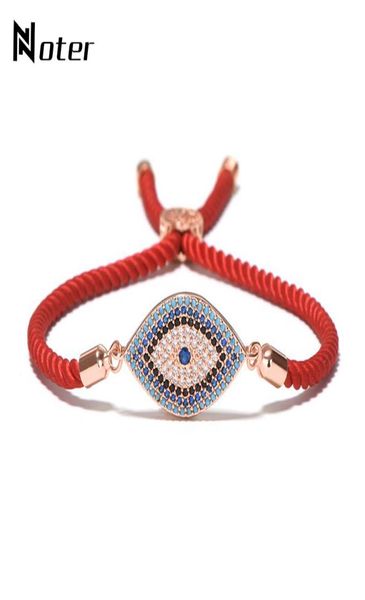 

luxury evil eye micro crystal bracelet red thread string turkey ethnic braclet for women girls hand lucky turkish jewelry2253738, Black
