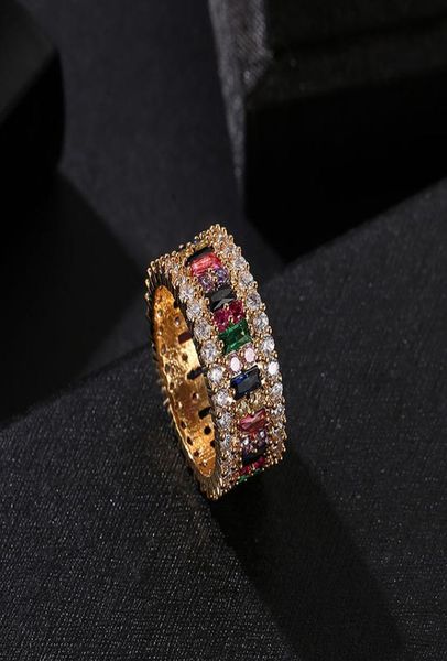 

fashion ring women 69 gold plated rainbow rings micro paved 7 colors flower wedding jewelry women gift8303491, Silver