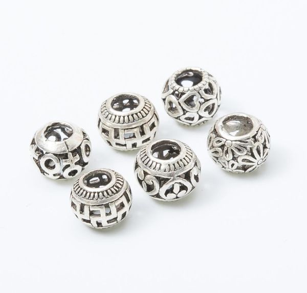 

round hollow big hole loose beads charm for pandora diy jewelry bracelet for european braceletnecklace3654134, Silver