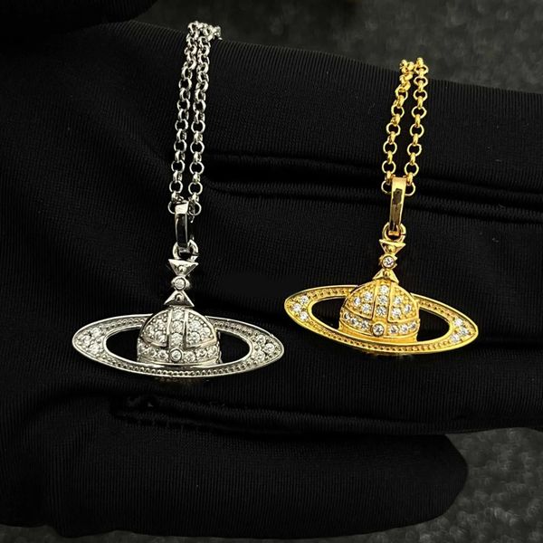 

designer necklace saturn pearl counterpart personality advanced collar chain small fragrance, Silver