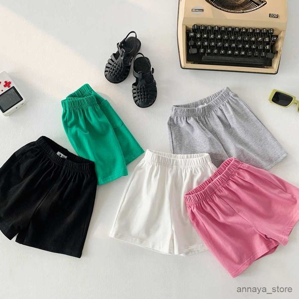 

pantskirt 2023 summer children boys shorts cotton loose breathale elastic waist shorts muslin stretch sports toddler boys outfit r230626, Blue