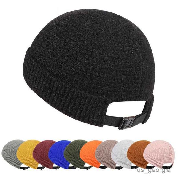 

caps winter hats baseball cap man knitted beanie warm soft landlord hip hop hat caps outdoor cotton rolled bonnet r230627, Blue;gray