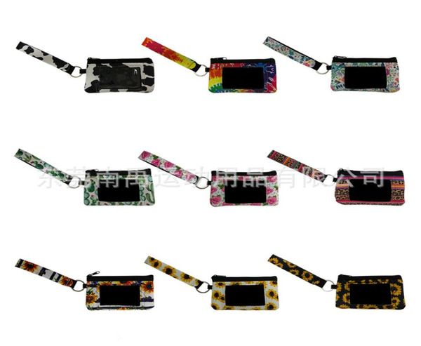 

neoprene coin purse id card holder wristlet wallets mini bags waterproof printing fashion handbag passport cover coin case 224 k22569375, White