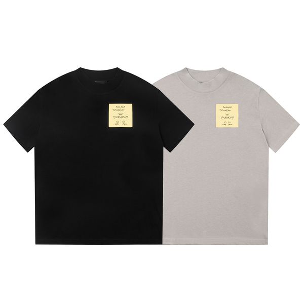 

23ss new woman men's t-shirts high end classic 3d note paper signature printing tee summer limited beach breathable street fashion casu, White;black